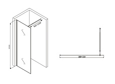 Душевая перегородка Abber Immer Offen AG61120B 120x200, черный