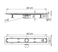 Душевой лоток Vincea Say Almira-S SAY.602.60.S.U 60 см, хром