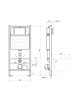 Подвесной унитаз SET Aquatek Классик cm с микролифтом, безободковый INS-0000012 + AQ1112-00 укороченный