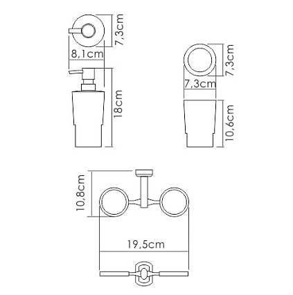 Держатель для стакана WasserKRAFT K-28189 с дозатором