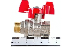 Шаровой кран RUB серия MILANO 3/8&quot; DN10 PN40, ВР-НР, (S.90), бабочка S90C26