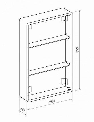 Зеркальный шкаф Art&Max Lecce 56x85 см AM-Lec-560-850-1D-L-DS-F-Nero с подсветкой, черный