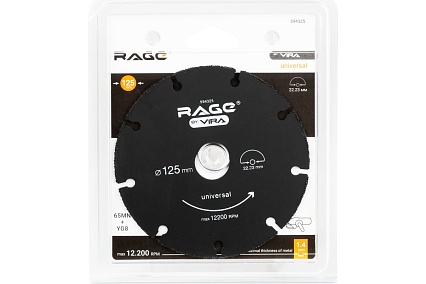 Диск отрезной универсальный 125 мм для УШМ RAGE by VIRA 594325