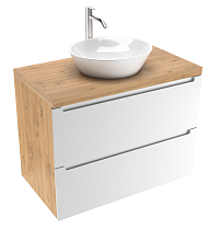 Тумба со столешницей ЗОВ Дион 80 см белый матовый/дуб