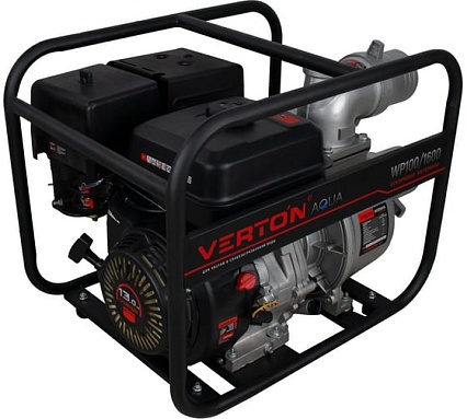 Мотопомпа Verton WP 100/1600 13л.с/389см3, 100мм/4", 1600л/мин, 96м3/ч,h8м/30, d8мм 01.17548.17555