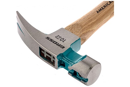 Молоток-гвоздодер Gross American hickory 280г, угол 75, магнит, обрезиненная рукоятка 10417