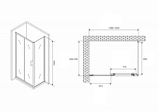 Душевой уголок Abber Schwarzer Diamant AG30140B5-S70B5 140x70 профиль черный