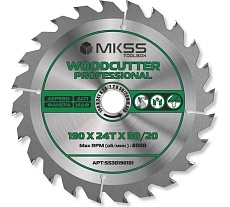 Диск пильный по дереву MKSS Toolbox Woodcutter Professional SS3019 190x24Тх1.4/2.2x30/20 мм SS30190101