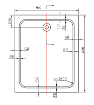 Поддон для душа Vincea VST-2AR 120x90 прямоугольный