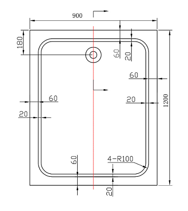 Поддон для душа Vincea VST-2AR 120x90 прямоугольный