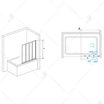 Шторка для ванны RGW SC-23B 03112308-14 80x150 черный, прозрачное