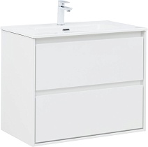 Тумба с раковиной Aquanet Милан 80 см белый глянец