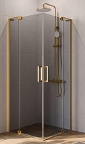 Душевой уголок Cezares SLIDER-A-2-100/110-GRIGIO-BORO 100/110x100/110 серое, брашированное золото