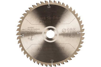 Пильный диск по алюминию 165x20 мм, Z48, FZ/TR -5 Metabo AluminiumCutProf 628276000