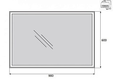 Зеркало BelBagno SPC-GRT-900-600-LED-BTN 90x60 см кнопочный выключатель