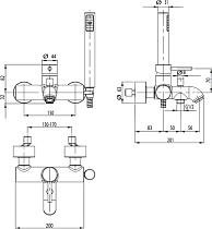 Смеситель для ванны M&Z Ditirambo DRB00500