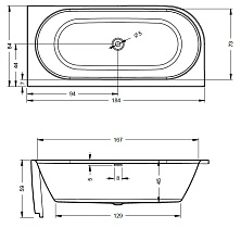 Акриловая ванна Riho Desire Corner 184x84 см L белый