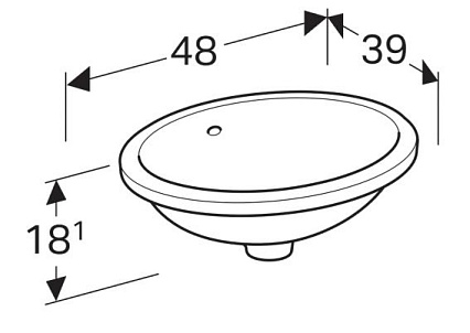 Раковина Geberit VariForm 48 см 500.748.01.2