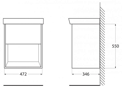 Мебель для ванной BelBagno Neon 50 см, 1 ящик, Rovere Scuro