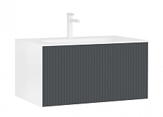 Мебель для ванной Orka Cube 80 см, антрацит матовый