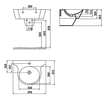 Раковина Creavit Amorf AF070 70 см