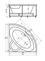 Акриловая ванна Aquatek Поларис-1 140х140 см POL1-0000030 с фронтальной панелью