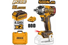 Аккумуляторный ударный гайковерт Ingco BL 20В 500Hm 1/2 ABR SUPER INDUSTRIAL CIWLI2050