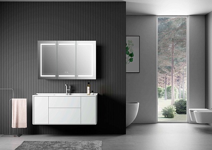 Зеркальный шкаф Aquatek 120x70 см с подсветкой, антипар, хром AQ7124-MLC