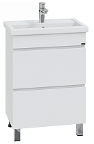 Тумба с раковиной Санта Марс 60 см напольная с ящиками, белый