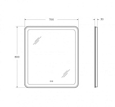 Зеркало Cezares Multicolore 70x80 см с подсветкой CZR-SPC-MC-700-800-RGB-TCH