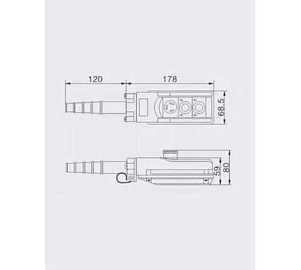 Пульт управления OCALIFT 2 кнопки, 2 скорости, стоп, старт, ключ IP55 TNHA1-61S