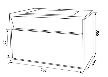 Тумба с раковиной Iddis Esper 80 см подвесная с ящиками ESP80W0i95K, белый