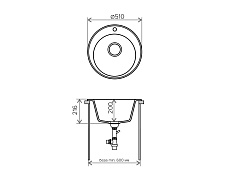 Кухонная мойка Tolero R-108 №911 51 см черный