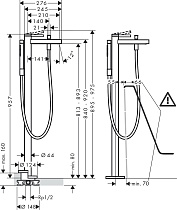 Напольный смеситель Hansgrohe Finoris 76445670 матовый черный