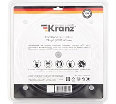 Диск пильный по дереву 250x30 мм, 24 зуба Kranz KR-92-0126