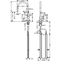 Смеситель для кухни Hansgrohe Talis M54 1jet 72803670 с душем, матовый черный