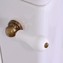 Сливной механизм Kerasan 757093 с ручкой для низкого бачка 4183/1072, бронза