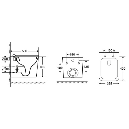 Комплект Point PN48090BM унитаз Ника PN41081 + инсталляция Элемент PN45120 + кнопка Ника PN44081BM черный матовый