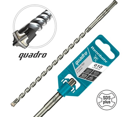 Бур Quadro (10x310 мм; SDS+) RENNBOHR 511031