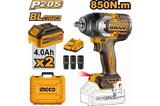 Аккумуляторный ударный гайковерт Ingco BL 20В 850Hm 1/2 SUPER INDUSTRIAL CIWLI2085