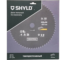 Пильный диск SHYLD по ламинату твердосплавный 235x30 мм, 64 зуба 6692502