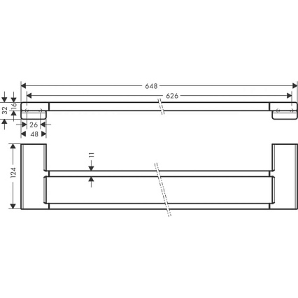 Полотенцедержатель Hansgrohe AddStoris 41743140 шлифованная бронза