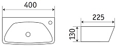 Раковина CeramaLux NC 78578L 40 см левая, белый