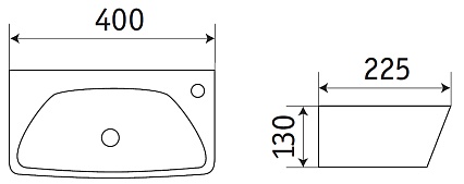 Раковина CeramaLux NC 78578L 40 см левая, белый