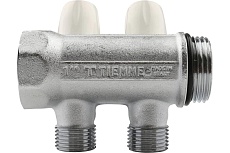 Коллектор Tiemme 2 отвода, регулируемый 1&quot;х1/2(16) MAXIMA (никель) 1860022 / 1868K