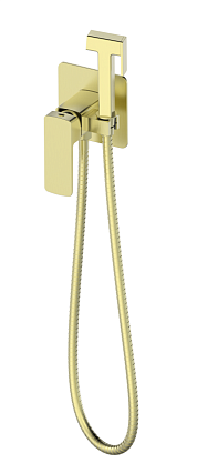 Смеситель Oliveeka D-Line OL-829003-BG с гигиеническим душем, золото матовое