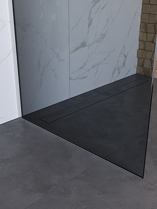 Душевая перегородка Belbagno UNO-L-1-TB-90-GR-Cr 90x200 графит, хром