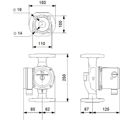 Циркуляционный насос Grundfos UPS 40/80 F 1x230V НС-0027453