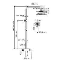 Душевая стойка WasserKRAFT A113.067.065.CH Thermo с термостатом, хром