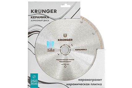 Диск алмазный по керамограниту (250x25.4 мм) Kronger K200250